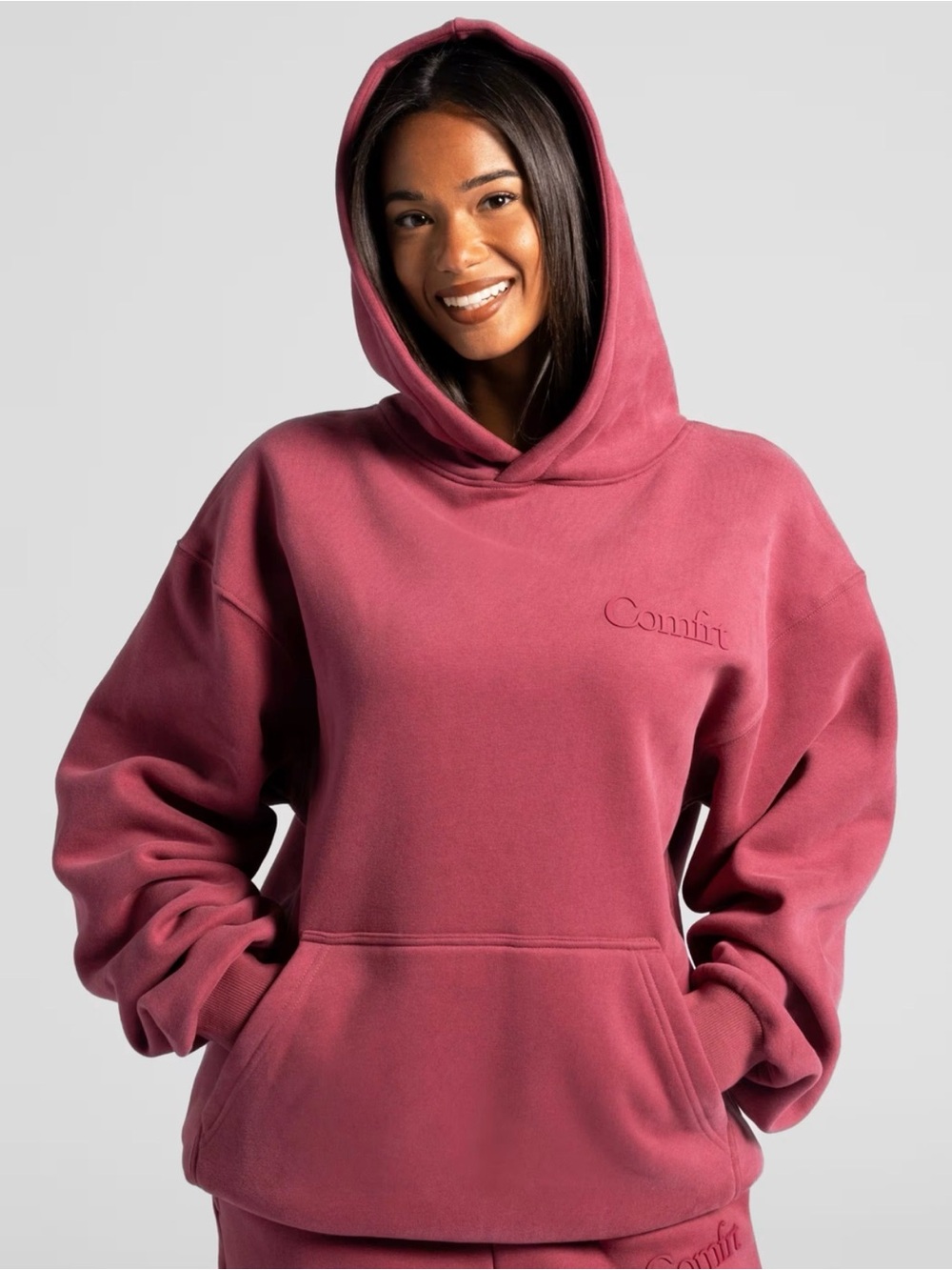 Comfort Minimalist Hoodie Berry size small